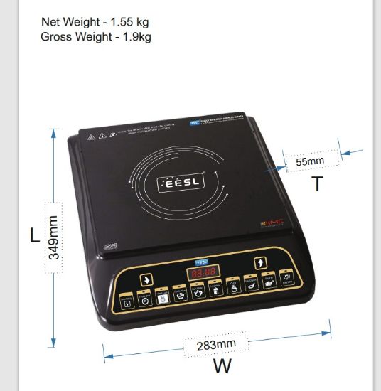 EESLMart India. 1200W Induction Cooktop with Long-Lasting Crystal Glass ...